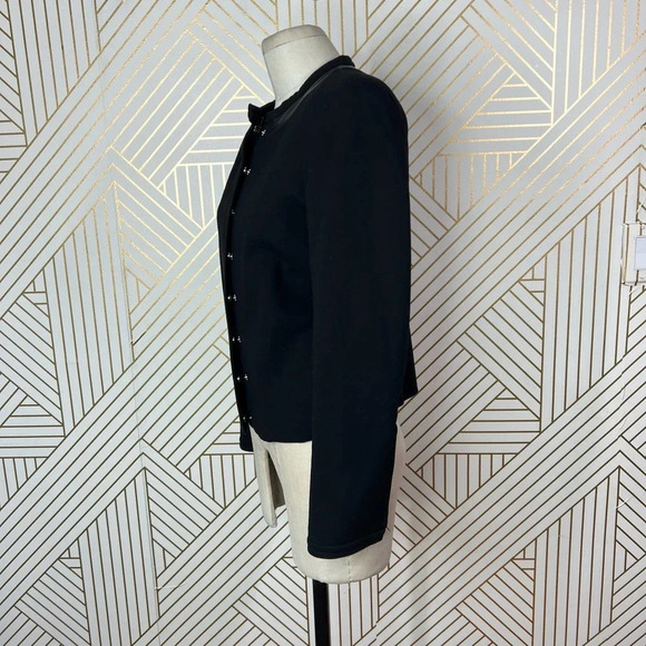Diane‎ von Furstenberg Marc Leather Trim Blazer Jacket Black Size 10 - Picture 7 of 12